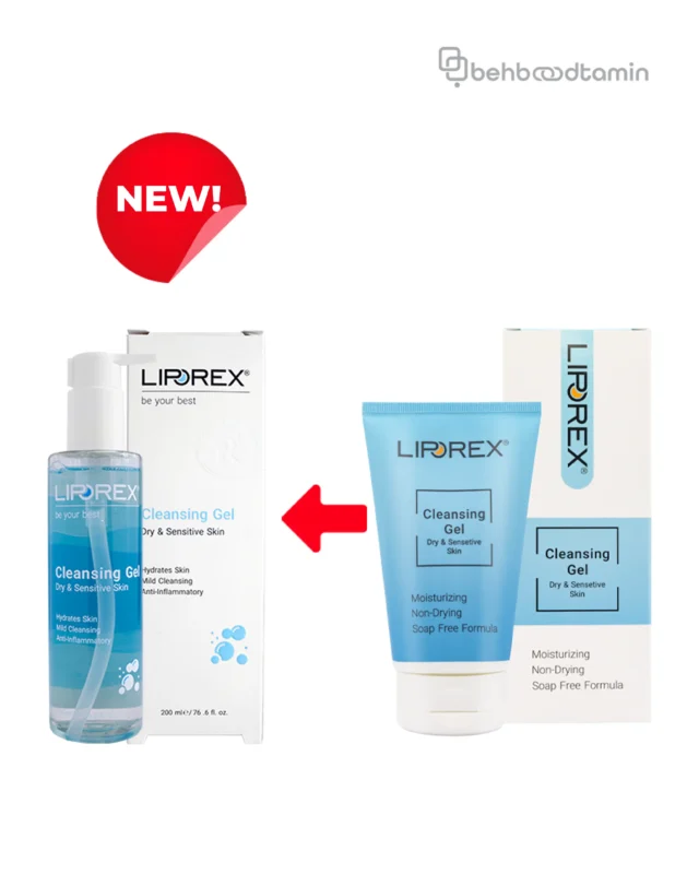 ژل شستشوی صورت پوست خشک لیپورکس Liporex حجم 150 میلی لیتر