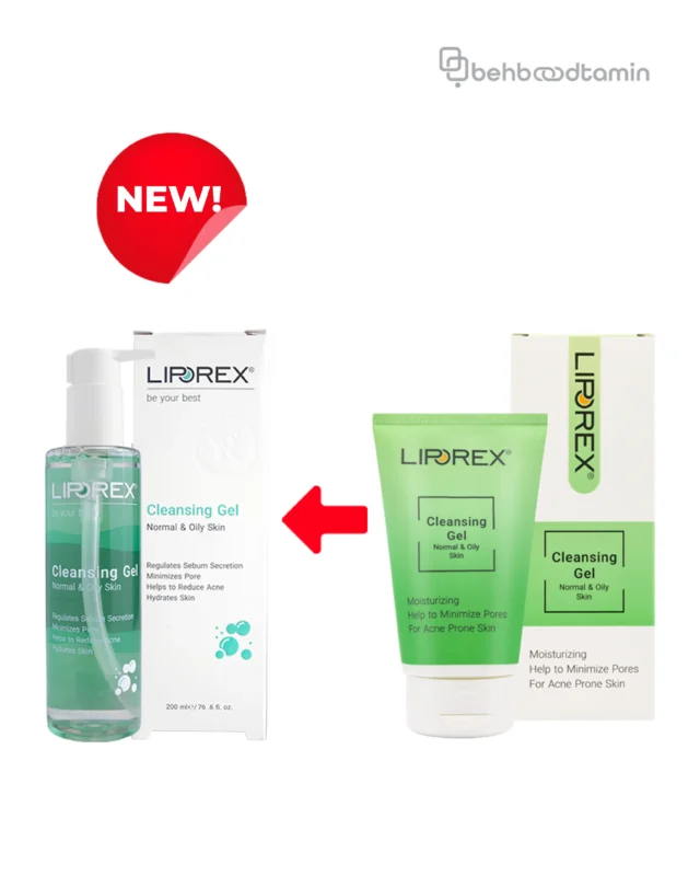 ژل شستشوی صورت پوست چرب لیپورکس Liporex حجم 150 میلی لیتر