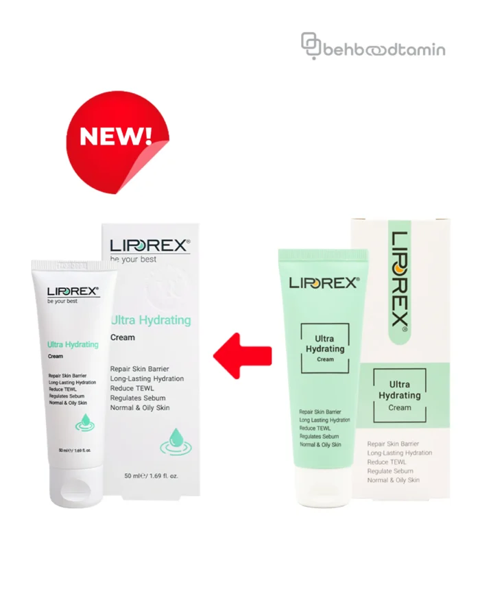 کرم آبرسان مناسب پوست نرمال تا چرب لیپورکس Liporex حجم 50 میلی لیتر